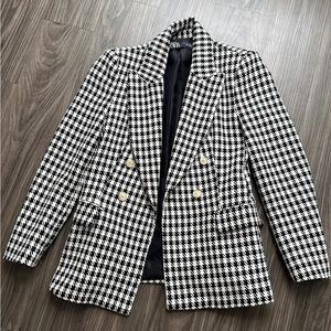Zara Houndstooth Blazer